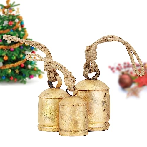Vintage Rustic Cow Bell Christmas Bell Set - Shabby Chic