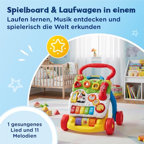 Vtech Spiel- und Laufwagen Special Edition I Interaktive Laufhilfe mit abnehmbarem Spielboard I Bunte Farben Musik Licht Sensor I Geschwindigkeit & Lautstärke regulierbar I 12–36 Monate