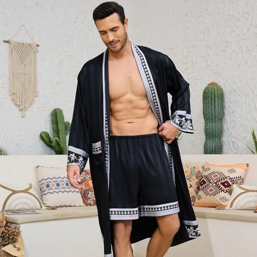 Batas de kimono para hombres Dianzan: ropa de dormir barroca y cómoda 5