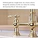 Leetcp Gold Bridge Kitchen Faucet with Pull Down Sprayer, 2 Handle Bridge Faucet for Kitchen Sink, Center Set Kitchen Faucet, Heritage Polished Gold Vintage Kitchen Sink Faucet
