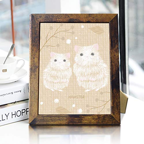 PETAFLOP 8x10 Picture Frame Rustic Brown Frames Fits 8 by 10 Inch Prints Wall Tabletop Display, 7 Pack
