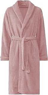 GREATOYAR Albornoz de Ducha para Hombre o Mujer, Albornoz de Rizo, Bata de Baño, Pijama, 100% Algodón, Talla M-L, Color Rosa
