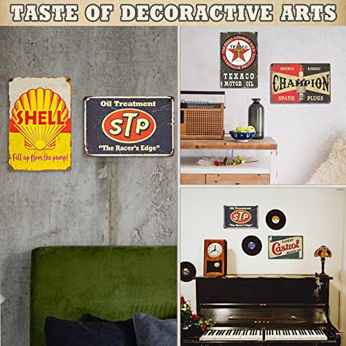 Vintage Garage Signs Room Decor 5Pcs, Pvc Made Waterproof Garage Decor Signs For Men, Duplex Printed Retro Wall Decor, Fade & Bend Resistant Old Car Shop Posters Oil And Gas Station Signs, 8X12 Inches #TOP5
