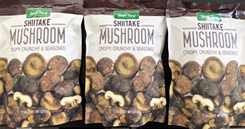 The Snak Yard Shiitake Mushroom 7.5 Oz Crispy Crunchy & Seasoned (Three Pack)