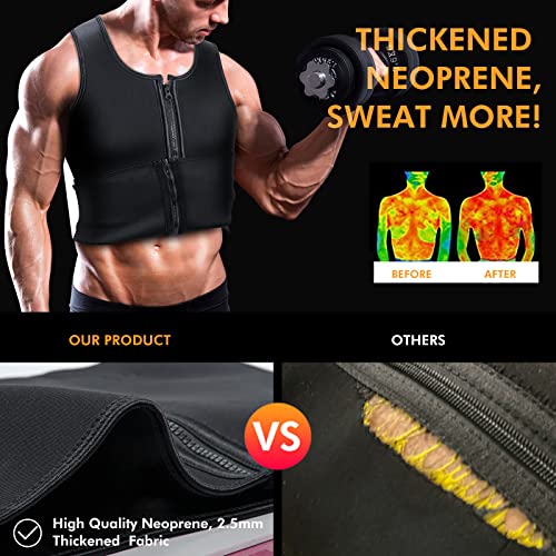 A+ Choice Sauna Vest Waist Trainer for Men - Mens Sauna Suit Large Sweat Belt Body Shaper for Gym Workout Exercise Faja Para Hombre Plus Size 1XL by A+ Choice - Image 2