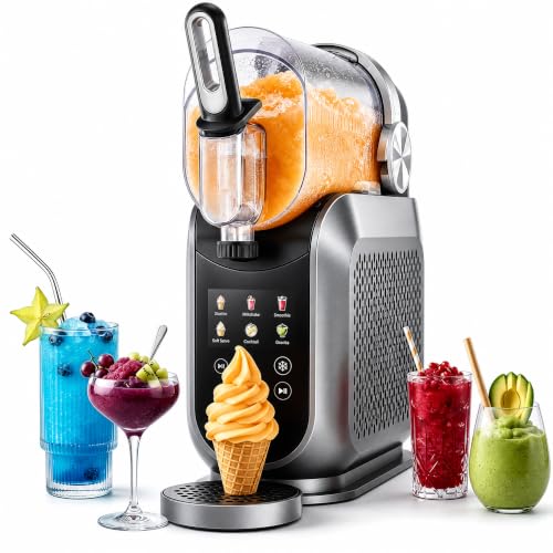 Image of Slushie Machine & Soft Serve Ice Cream Maker for Home, 2.6L /88oz