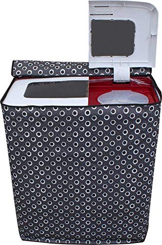 Lithara PVC Top Load Semi Automatic Washing Machine Cover For 6 kg, 6.2 Kg, 6.5 Kg, 7 Kg | Size : 58.4 x 58.4 x 88.9 Cm | (Multicolor Design17)