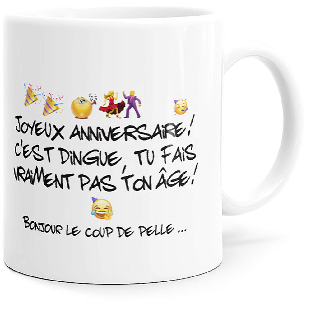 Tasse Humoristique "Mrs WiFe Happy Life" - 11oz - Cadeau Anniversaire / Noël - Personnalisable ?