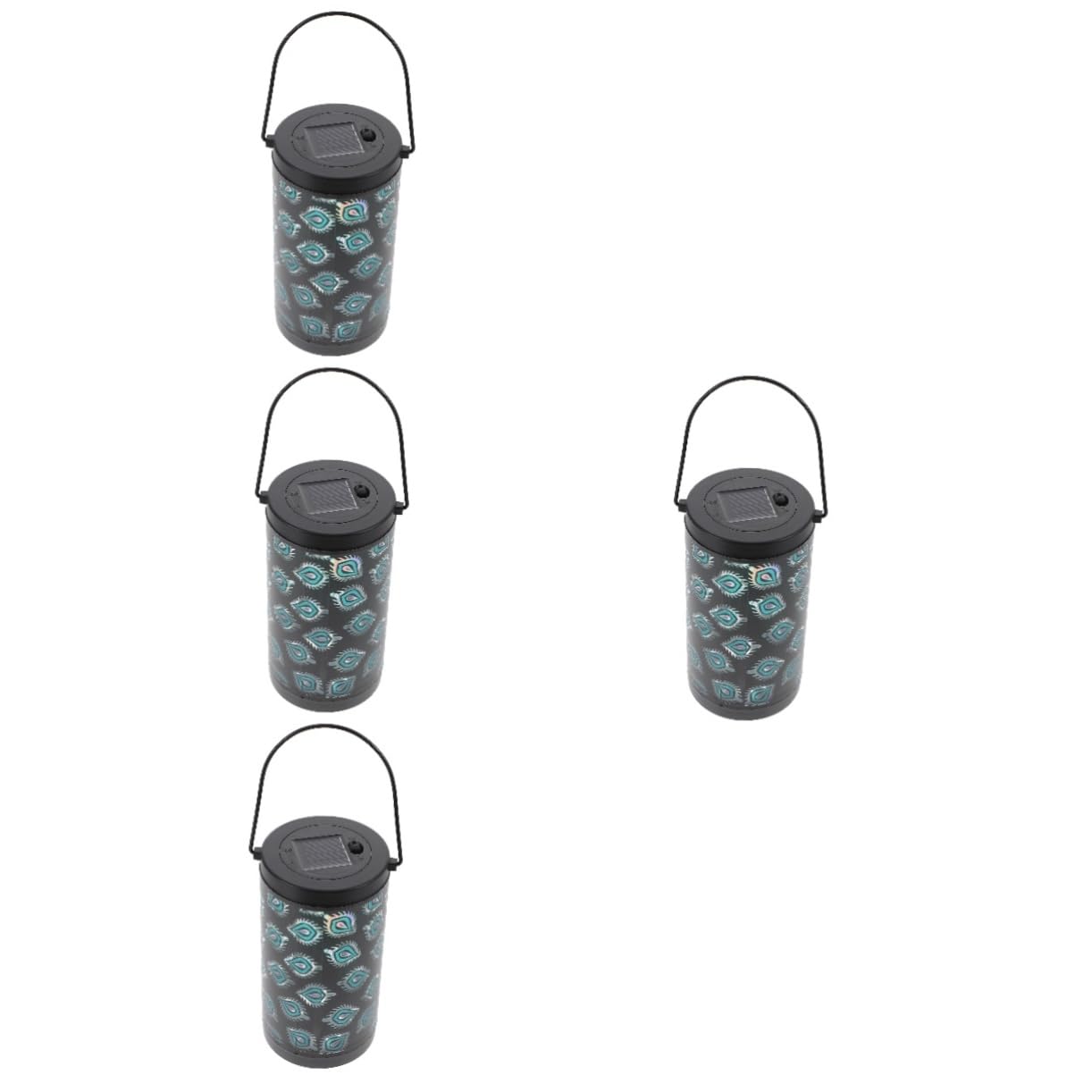 Uonlytech 4pcs Solar Lantern Outdoor Garden Lights Outdoor Lanterns Peacock Decor Garden Decoration Lantern Solar Powered Lights Outdoor Decoration Wrought Iron Hollow Out Landscape Lights