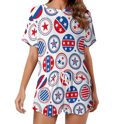 Vêtements de nuit d'été avec l'ensemble de pyjama manches courtes confortable