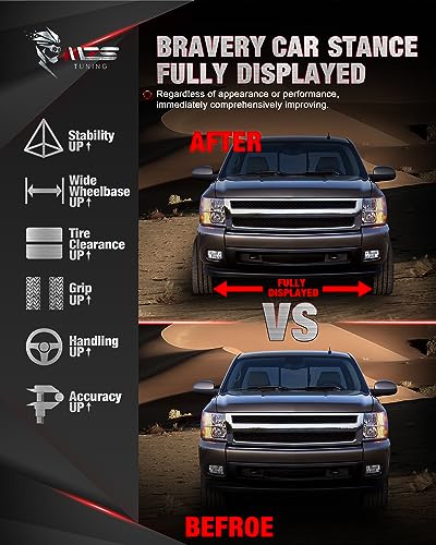 Image of MZS 6x5.5 Wheel Spacers 1.5 inch 78.1mm M14x1.5 for Silverado Sierra 1500 4Pcs