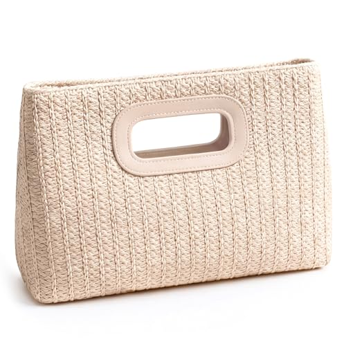 XquiziFit Clutch Geldbörse für Damen Abend Clutch Handtasche für Hochzeitsfeier Formale Abendhandtasche mit Abnehmbarer Kette Beige