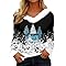 Pull Moche Noels Femme Col en V Fourrure Manches Longue Tee Shirt Noel Drole Moche Imprimé Noël Christmas Sweatshirt Lumineux Automne Hiver Chaud Pulls Noëls Femmes
