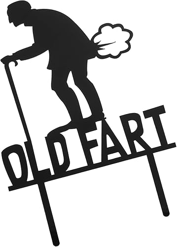 Miniatura 6 de Decoración acrílica para pastel de cumpleaños de anciano y mujer, color negro