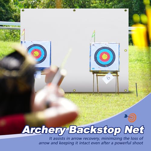 Image of Silipull Archery Backstop Netting Heavy Duty with Rope and Hooks Slingshot Archery Net for Backyard Shooting Accessories