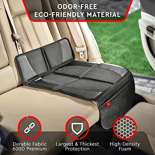 Helteko Car Seat Protector With Thickest Padding, 2 Pack Car Seat Pad For Child Baby Carseat, Auto Seat Protector From Waterproof & Stain Resistant Kick Mat Material For Leather And Fabric Seat #TOP1