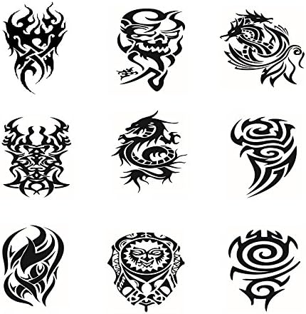 Amazon Co Jp 大きめ１５ ２１ｃｍ トライバル タトゥーシール タトゥーステッカー 刺青シール ボディーシール ９種類 ９枚とmiyahimeオリジナルタトゥーシールセット 並行輸入品 取り付け簡単 腕 足のワンポイントのオシャレに 外国の方へのプレゼントにも人気です