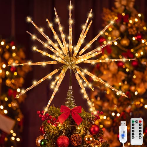 VWAERR 15in Twinkling Starburst Christmas Tree Star Topper with LED Light by VWAERR - Used condition - US$18.99