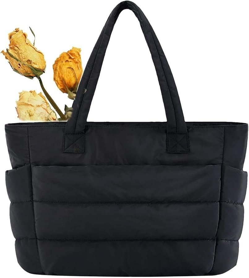 1Pcs, Fashion Puffy Shoulder Bag for Women | Quilted Lightweight Tote Purse with Multiple Pockets | Large Capacity Handbag for Work, College, Travel, Gym, Casual & Daily Essentials-image-31