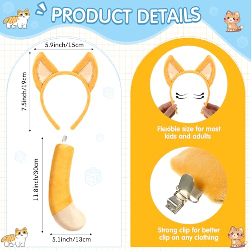 Pullcrease PUM-PULLCREASE-0303 2 Pcs Dog Ears And Tail Costume Set Cartoon Dog Headband Halloween Party Headwear Gifts Animal Cosplay Accessories thumb #1
