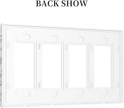 Miniatura 262 de Placa de pared dúplex de receptáculo de dispositivo de 1 gang de madera envejecida blanca gris con veta de tablón, cubierta de enchufe eléctrico de