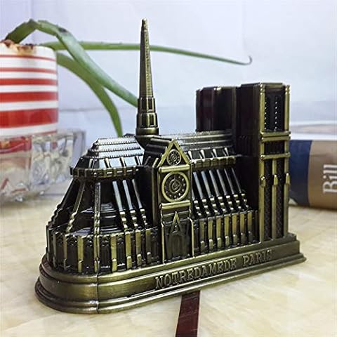 Uterstyle Notre Dame de Paris Model,French Landmark Design Statue,Paris Notre Dame Building Figurine,Home Office Desktop Decor Gift Memento with Gift Box (Green Bronze) Cover
