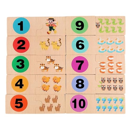 Casse-tête mathématiques en bois avec chiffres et combinaisons pour apprentissage préscolaire
