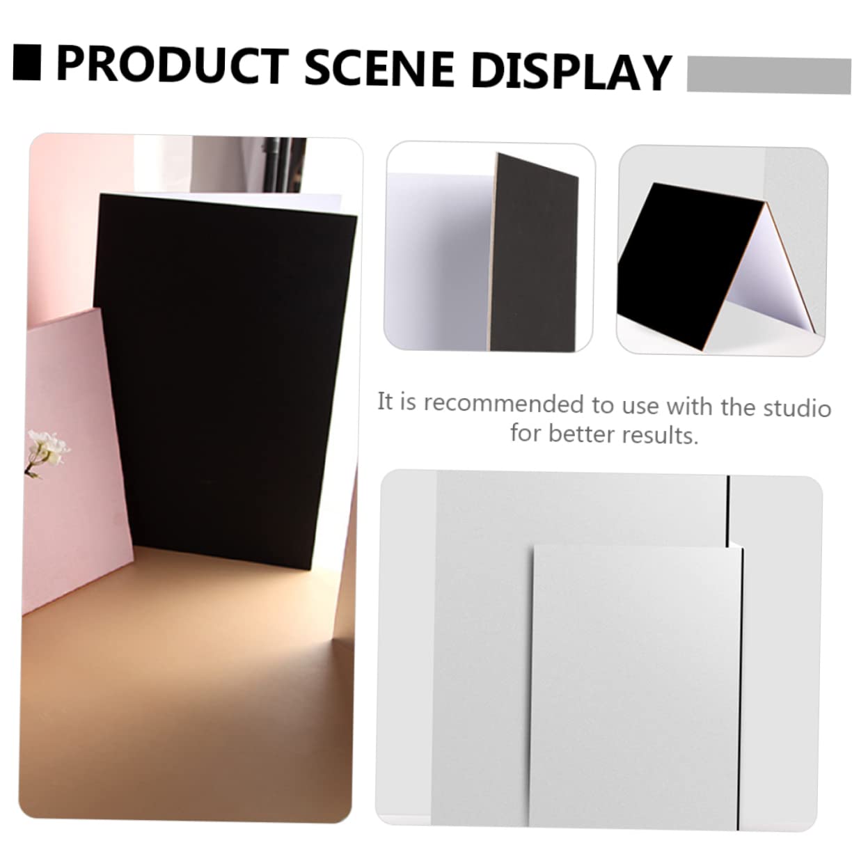 SHINEOFI Tablero Reflexivo de Fotografía Plegable de Cartón Engrosado para Fotógrafos Profesionales y Entusiastas, Escenario de Fotografía Portátil para Estudio y Objetos Estáticos
