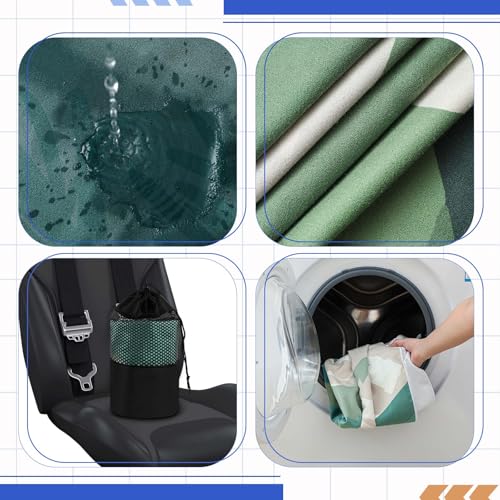 Image of Hahafelt 2 Pack Car Seat Towel Cover with Storage Bag, Yosemite,Sasquatch | 63 x 32 in Car Towel Seat Cover Non Slip Waterproof, Gym Workout Swimming Running, Machine Washable Sweat Absorbent Protector