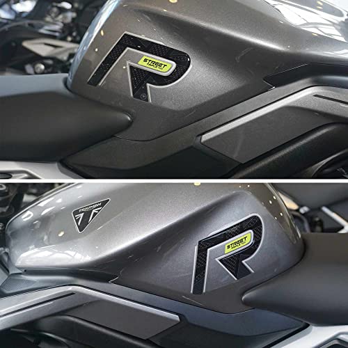labelbike - 3D-Motorrad-Tankschutzaufkleber kompatibel mit Triumph Street Triple 765 R 2023 - Farbe Gelb