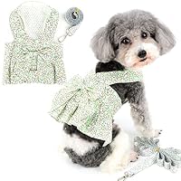 Hundegeschirrkleid Für Kleine Hunde – Mit Leine, Gänseblümchen-Muster, Verstellbar (Größe S/XS), Für Mädchen-Hunde