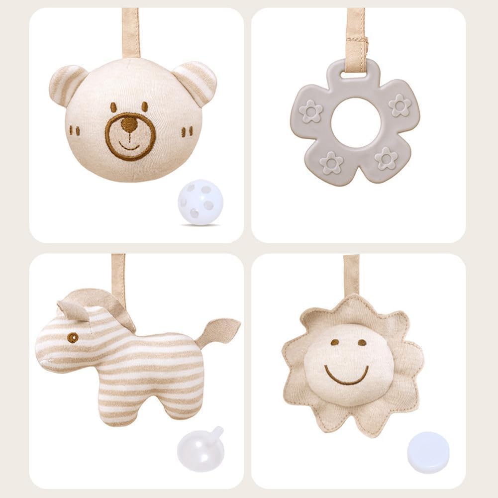 Jouet de Poussette Spirale d'Activité Bébé Animaux Jouets en Peluche Spirale Suspendu pour Poussette Lit Siège Auto Jouets Sensoriels Développement