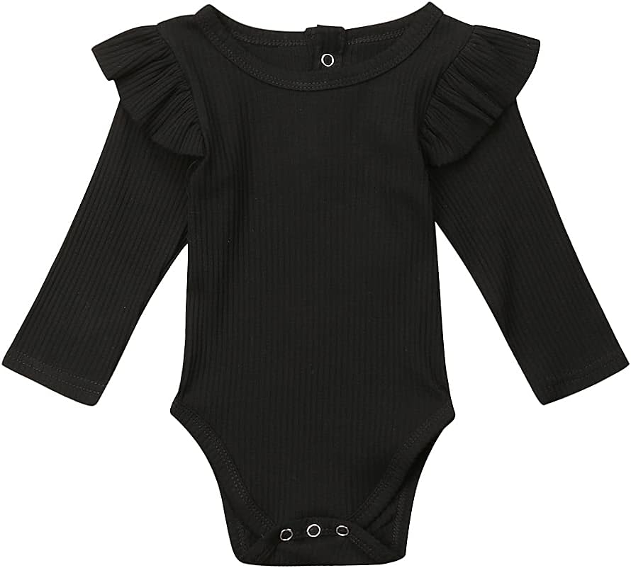 Unisex Baby Boy Girl Short Sleeve Ruffle Romper Bodysuit Jumpsuit Tops Summer Spring Clothes