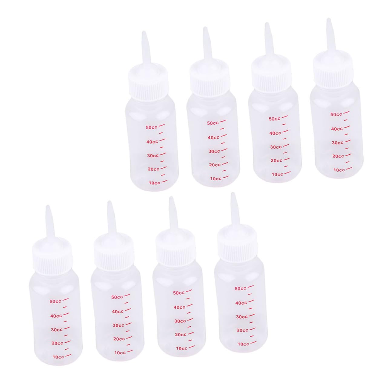 BCOATH 8Pcs Pet Nursing Bottles for Newborn Kittens Puppies Durable Silicone Feeding Bottles with Supple Nipples Scale for Easy Measurement Reusable Easy to
