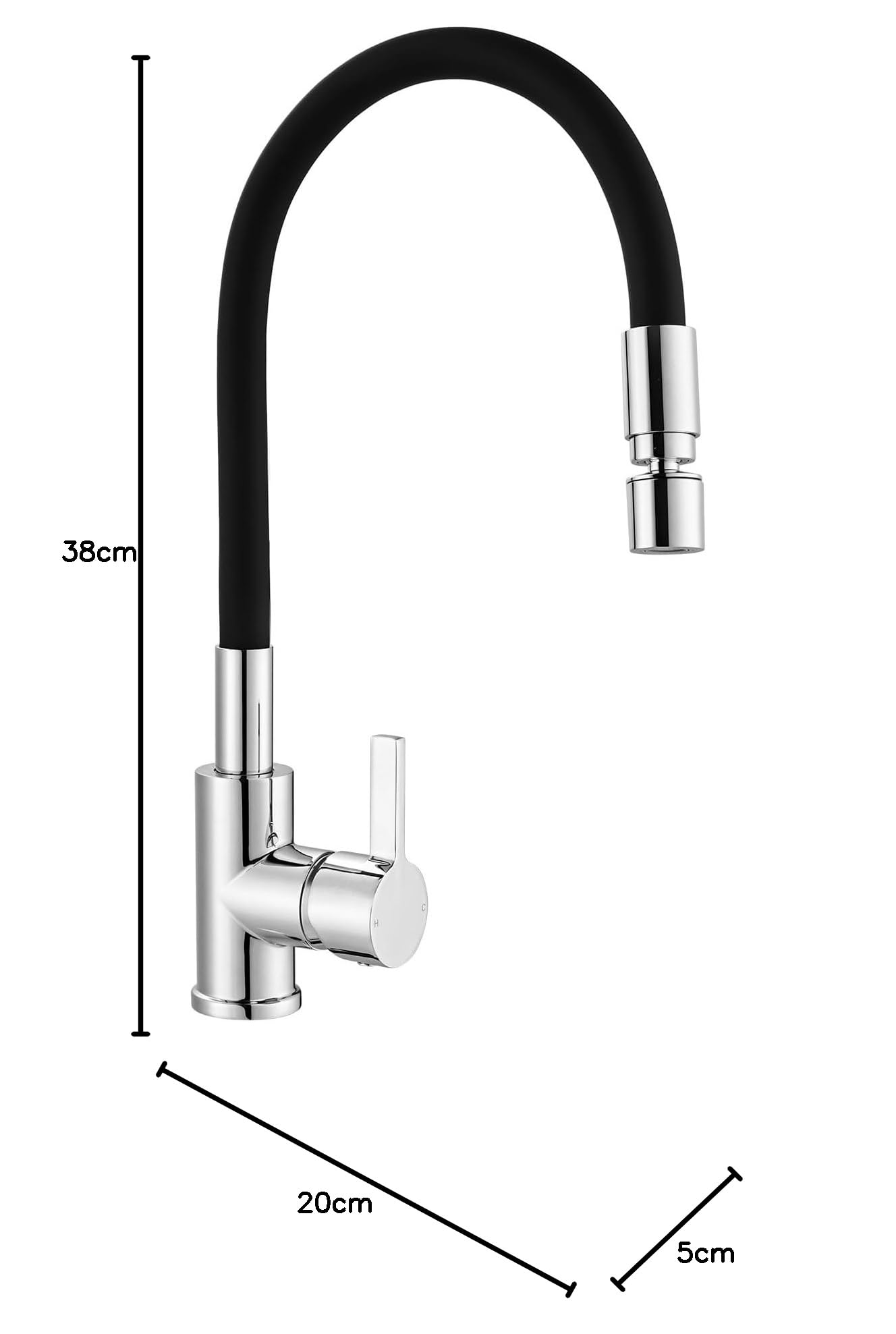 Grifo de cocina con caño flexible, grifo de cocina de alta presión, regulador de chorro con 2 chorros ajustables, grifo monomando mezclador giratorio 360°, grifo para fregadero de cocina