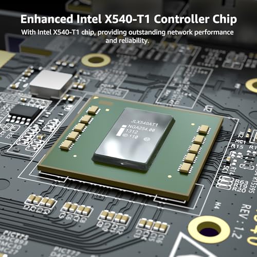 Image of 10G PCI-E Network Card Single RJ45 Port, 10G NIC with Intel X540-T1 Conrtoller, VIMIN 10Gb Base-T Ethernet Network Card Compatible with PCI Express X8, X16, Support Windows /Windows Server /Linux /VMware