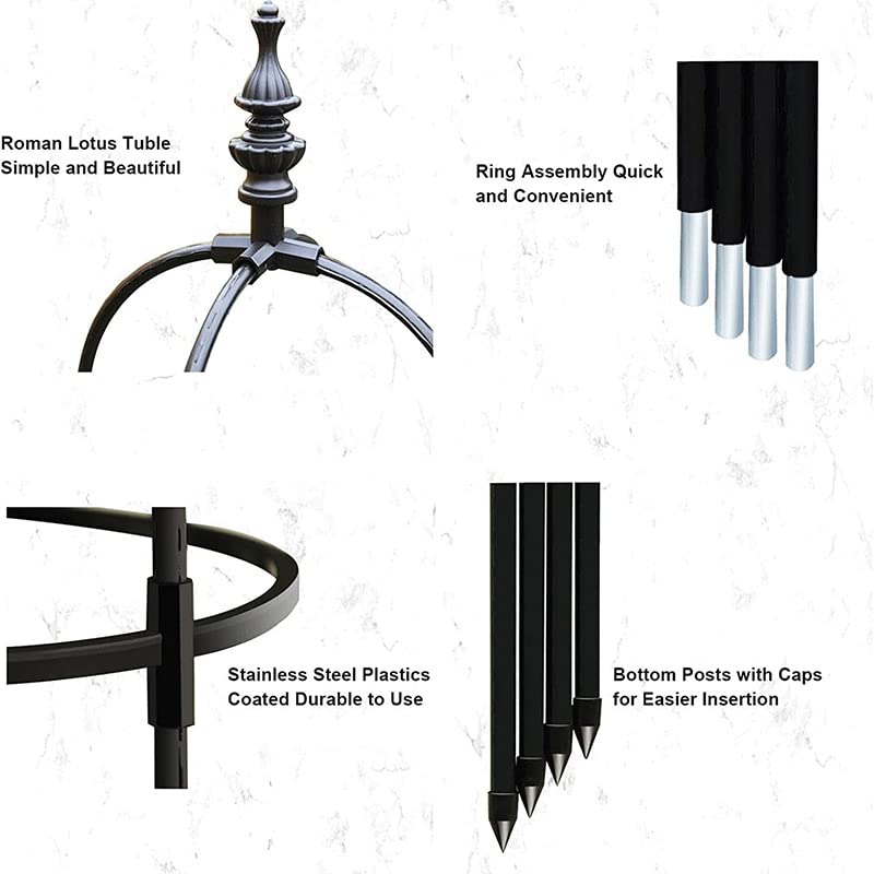 Treillis Obélisque De Jardin Pour Plantes Grimpantes, 90 Cm, Treillis Rond Pour Pots De Fleurs, Treillis En Métal Antirouille Pour Plantes Grimpantes, Support D'escalade Pour Extérieur Et Intérieur