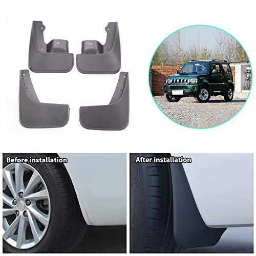 4 Piezas Negros Coche Faldón Guardabarros Delanteras y Traseras para S uzuki Jimny 2005-2015 Embellecedores y Accesorios para Carrocería