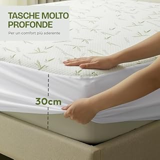 Utopia Bedding Coprimaterasso Matrimoniale Impermeabile 180 x 200 x 30 cm, Certificato OEKO-TEX, Proteggi Materasso, Traspirante, Lavabile, Stile Montato Tutto Intorno Elastico