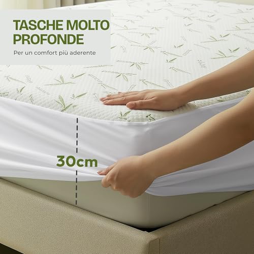 Utopia Bedding Coprimaterasso Singolo Impermeabile 90 x 190 x 30 cm, Certificato OEKO-TEX, Proteggi Materasso, Traspirante, Lavabile, Stile Montato Tutto Intorno Elastico - Immagine 3
