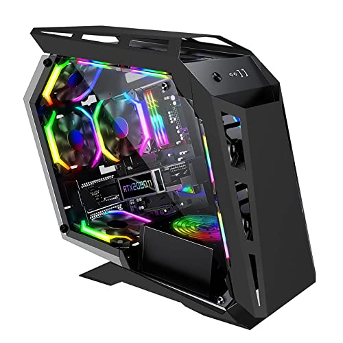 ブラックPCケース 透明サイドパネル付き Amazon.co.jp: ミッドタワーケース、黒の透明サイドパネルPC