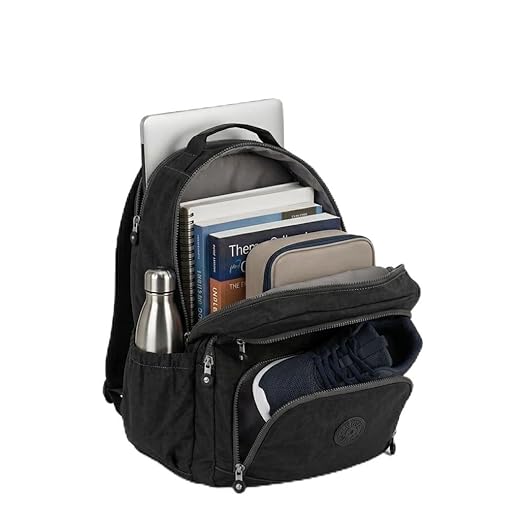 Mochila Grande 30L Nylon Impermeável Feminina Masculina Escolar Juvenil Notebook 15" — Mochila Preta Resistente com Múltiplos Bolsos, Leve, Casual e Reforçada para Escola e Viagens