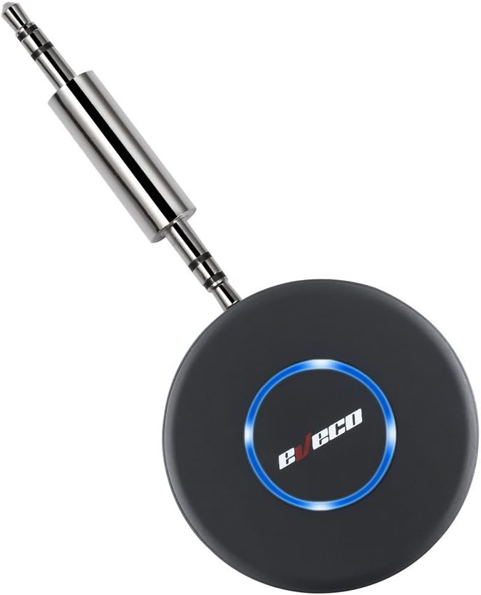 Bluetooth Receiver & Car Kit, Eveco Mini Wireless Audio Adapter (Bluetooth 4.1, A2DP, Hand Free, 3.5mm AUX Port) for Home & Car Audio System