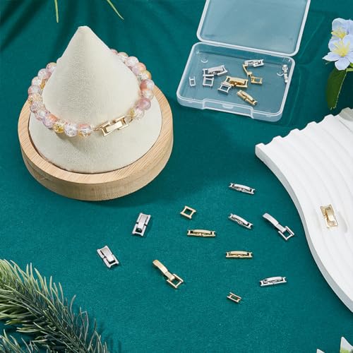 Superfindings KK-FH0007-10-US22 16Pcs 4 Styles 15Mm/16Mm Real 24K Gold Fold Over Clasps Golden Brass Bracelet Necklace Jewelry Extender Foldover Extension Clasps Watch Band Clasps Closure End Caps thumb #5