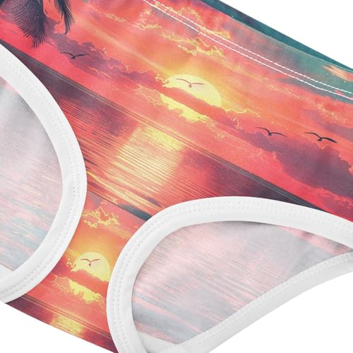 Sunset Ocean Palm Seascape Girls Underwear Toddlers 2t Cotton Panties for Girl Stylish Briefs Underpants4