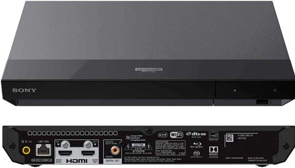 Region Free 4K UHD Blu-Ray Player Compatible with Sony UBP-X700 with UHD 4K Playback, 3D Multi Region Code Free | Blu-Ray Regions A, B, C | DVD Regions 0-8 with Dynastar 6FT HDMI Bundle