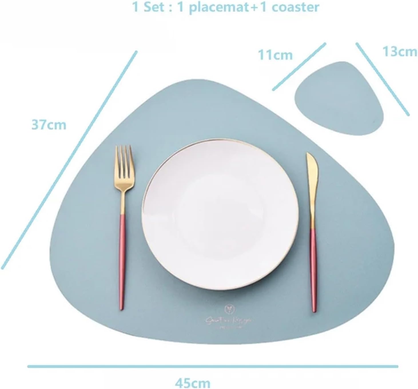 Placemat and Coaster Set Faux Leather Table Placemats Kitchen Accessories Outdoor Indoor Place Mats 식탁매트 Салфетки(Cream Khaki,4sets)