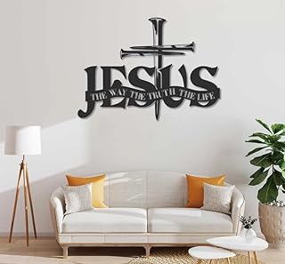 BLIND SHOP Jesus The Way The Truth The Life Metal Wall Art, God lover Christ Sign Home Decor God Faith Decoration Religious Lord Housewarming Xmas gift-picture-19