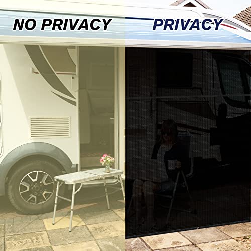 Paulinn Rv Awning Front Sunshade Screen 9' X 15', Black Mesh Screen With Zipper For Uv Blocker And Privacy, Complete Camper Awning Front Shade Screen Kit For Motorhome Camping Trailer Canopy #TOP2