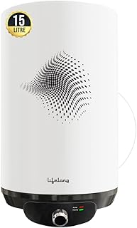 Lifelong Water Heater - 15 Ltr Geyser With 5 Star BEE Rating - 2000W Electric for Bathroom - Wall Mount Hot Water Storage With Glass Lined Tank (LLSWH115)
